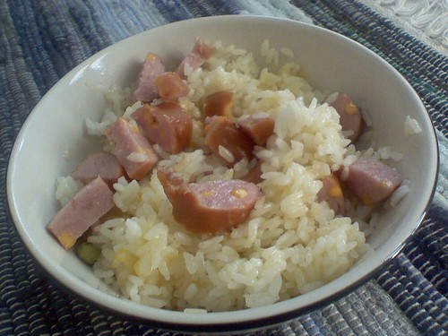 Rice and smoked sausages