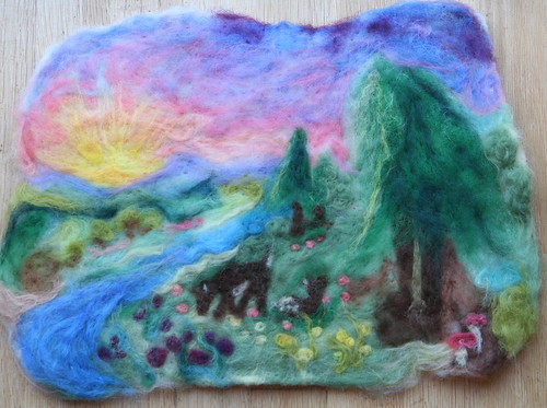 "Summer Bliss" Needle-Felted Wool Painting