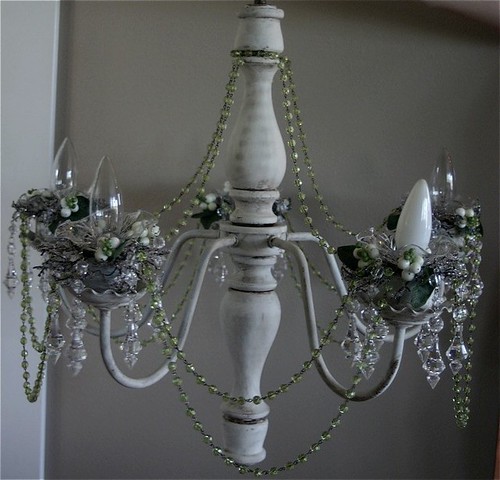 Shabby Chic Chandelier AFTER