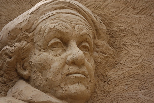 Self protrait Rembrandt - Escultura de areia, Haia - 2010