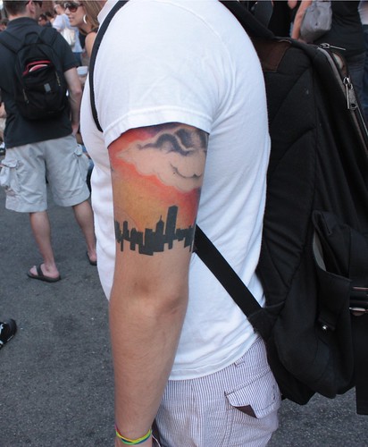 skyline tattoos. his Chicago Skyline tattoo