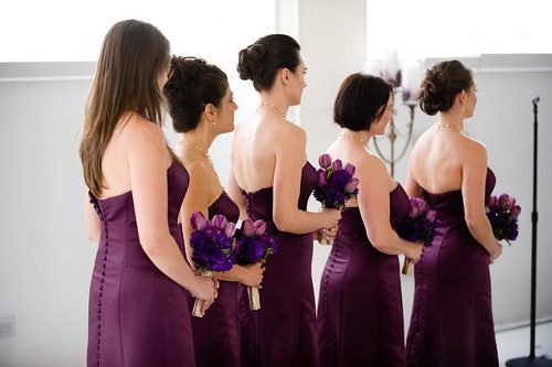 Purple bridesmaids bouquets by Dream Designs Florist