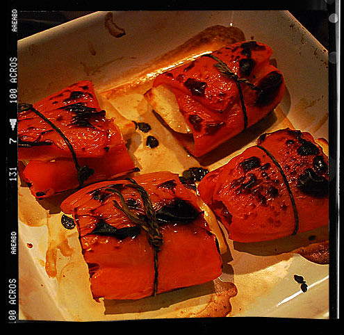 Halloumi Wrapped in Red Pepper