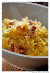 Stir-fried Spaghetti squash with Pancetta and Leeks© by haalo