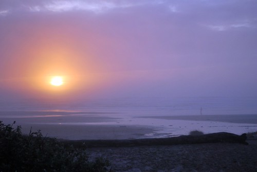 sunset in oregon beach