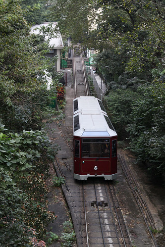 Heading downhill past the old depot at MacDonnell Road