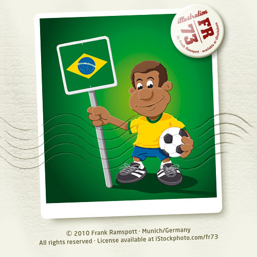 soccer player cartoon. Soccer Player Brazil Sign
