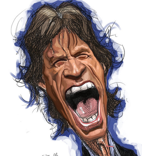 digital caricature of Mick Jagger - 2