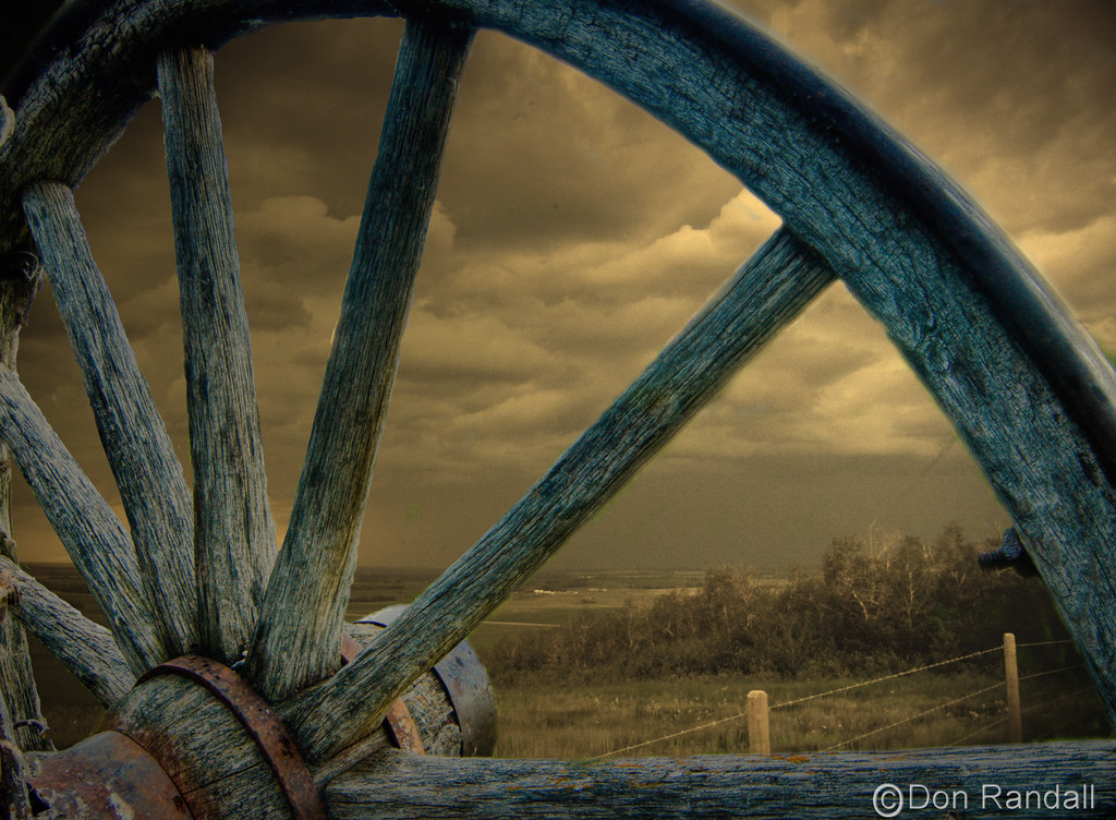 Old wagon wheel