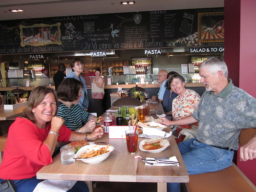 Ande, Ellen, Sherry, Leslie (at the counter), Arthur, Joan, Ronnie, and Fitz