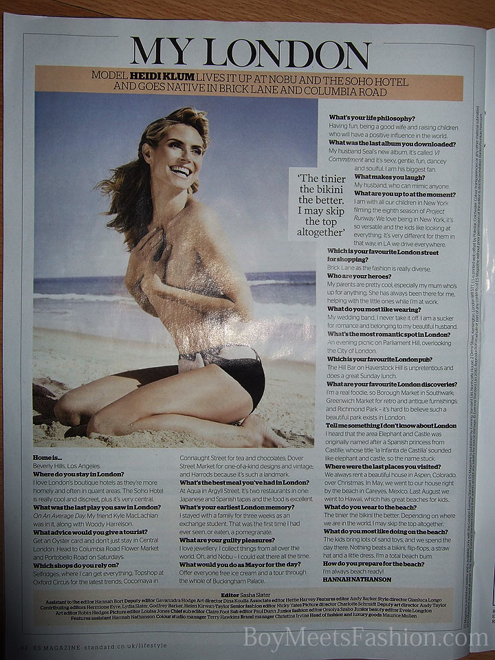 Heidi Klum in ES Magazine
