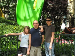 Family with giant shovel