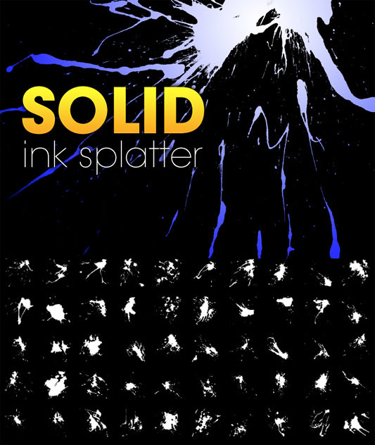 Solid Ink Splatter - Pinceles (brushes) para Photoshop