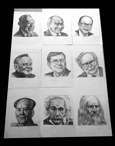 Pencil portraits of famous people and world leaders