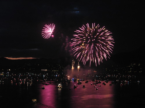 USA Fireworks Show at Vancouver's Celebration of Light in English Bay
