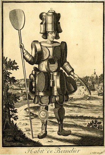 008-Vestimenta de fabricante de herramientas de madera-Les Costumes Grotesques 1695-N. Larmessin-© The Trustees of the British Museum