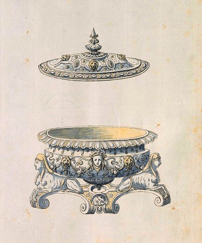 010-Fuente de mesa-Entwürfe für Prunkgefäße in Silber mit Gold-BSB Cod.icon.  199 -1560–1565- Erasmus Hornick