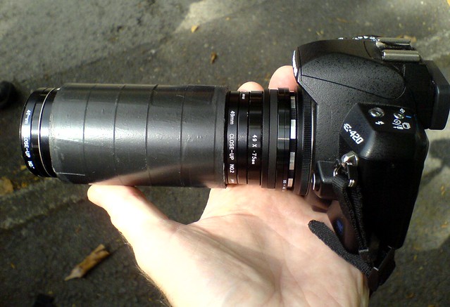 Olympus E-420 with homemade  Petzval-style lens