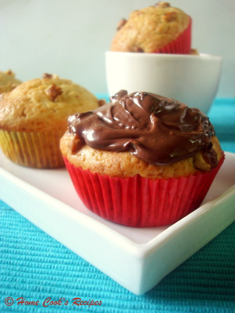 Walnut Cupcakes with Nutella Frosting