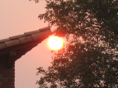 Red sun mid day
