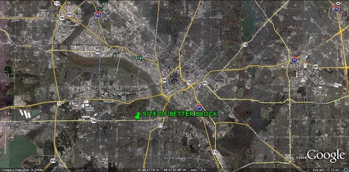 downtown Dallas to the northeast (via Google Earth, label by me)