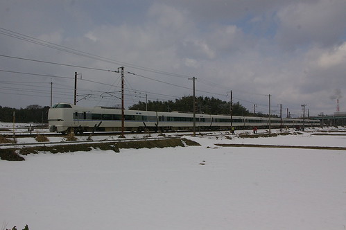 JRW 683series(4000s) near Kawake sta in Nagahama,Shiga,Japan /Feb 13th,2011