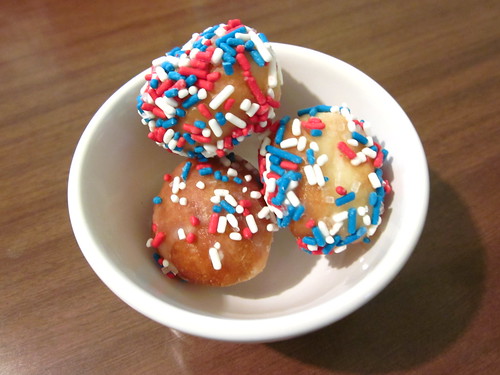 Fourth of July donut holes.