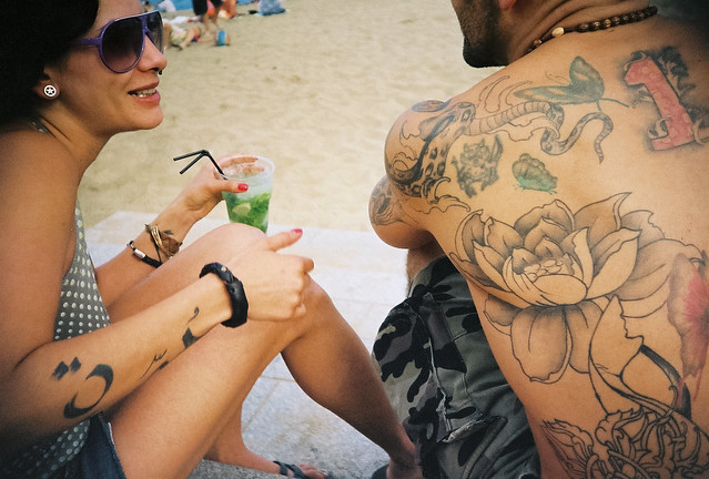 barcelona beach tattoo. i have not got one but i do like em. taken on the 