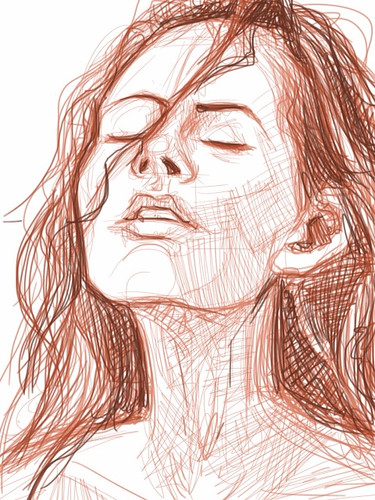 digital sketch studies of Megan Fox 2b on iPad SketchBook Pro