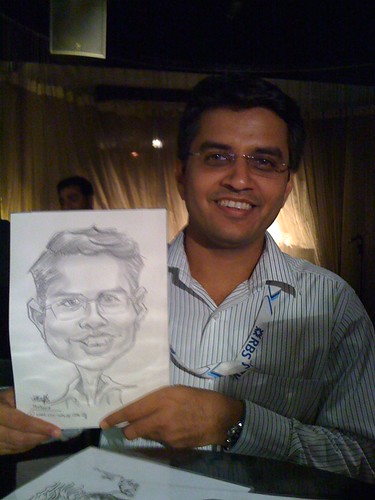 caricature live sketching for RBS 14 July 2010 - 9