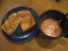Grilled cheese and gazpacho