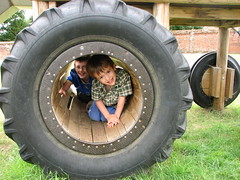 boys in tyre at blickling
