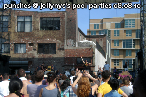 We don't usually post photos from the various DJs that spin music between the bands at JellyNYC's Pool Parties each weekend, but Punches aren't your typical 