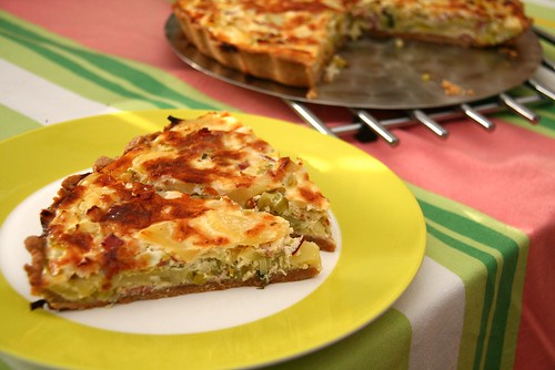 Quiche with Potatoes, Leek, Bacon &amp; Wine