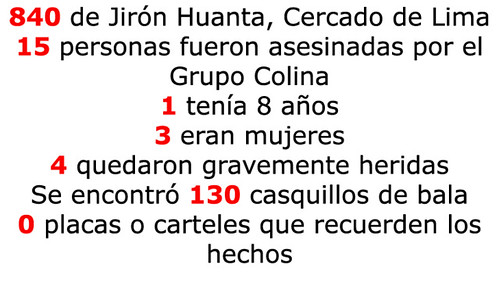 Las cifras del fujimorismo: Barrios Altos