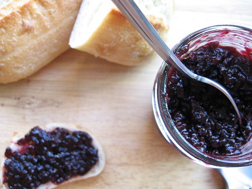 marionberry jam with candied lemons