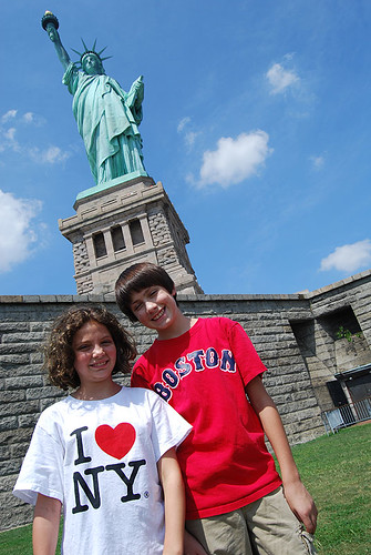 Grace and Peter at Statue of Liberty