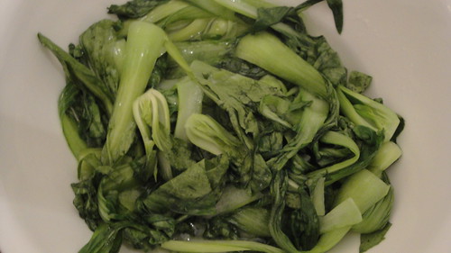Baby bok choy, steamed with microwave