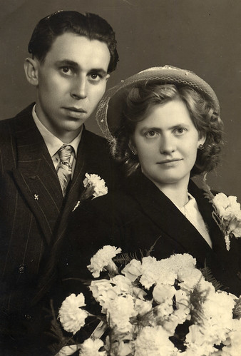 Wedding portrait in 1945 · 1940s wedding portrait 