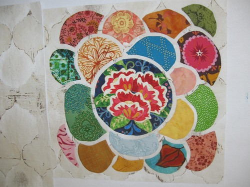 Lotus Tile Quilt Block I Completed