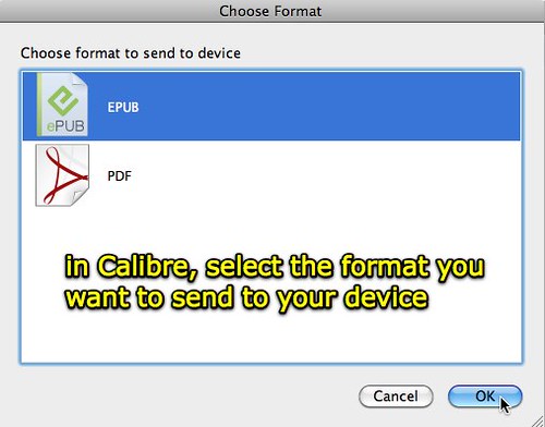 Choose Format to send