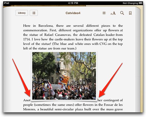 Image within text, in iPad