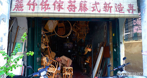 Shop selling traditional rattan crafts