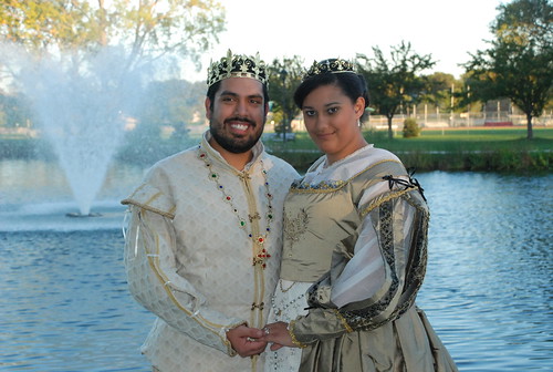 Everyone in the wedding party wore renaissance costumes and some of our 