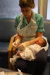 British nurse and baby