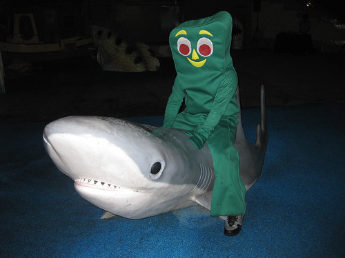 Gumby Riding a Shark - Halloween Night Dive