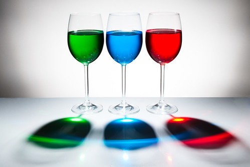 Playing with food color - 3 glasses