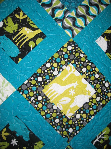 Close up of Zoology Baby Quilt