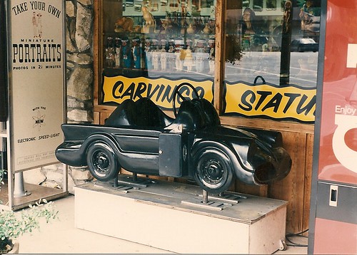 Batmobile storefront kiddie ride. Cherokee North carolina. May 1990. by Eddie from Chicago