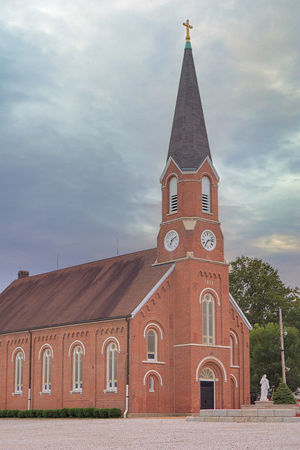 Saint Joseph Roman Catholic Church, in Josephville, Missouri, USA - exterior from angle
